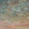 Detail of Radiant: blue-grey cloud with touches of orange and pink.