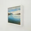 Still Water in its white float frame, seen from the side on a white wall.