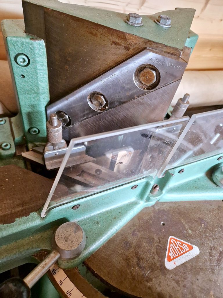 Morsø mitre guillotine used to cut picture frame corners