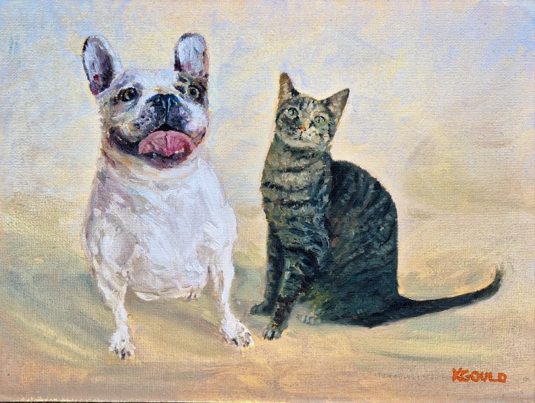 Oil portrait of a pet, painted from a photograph