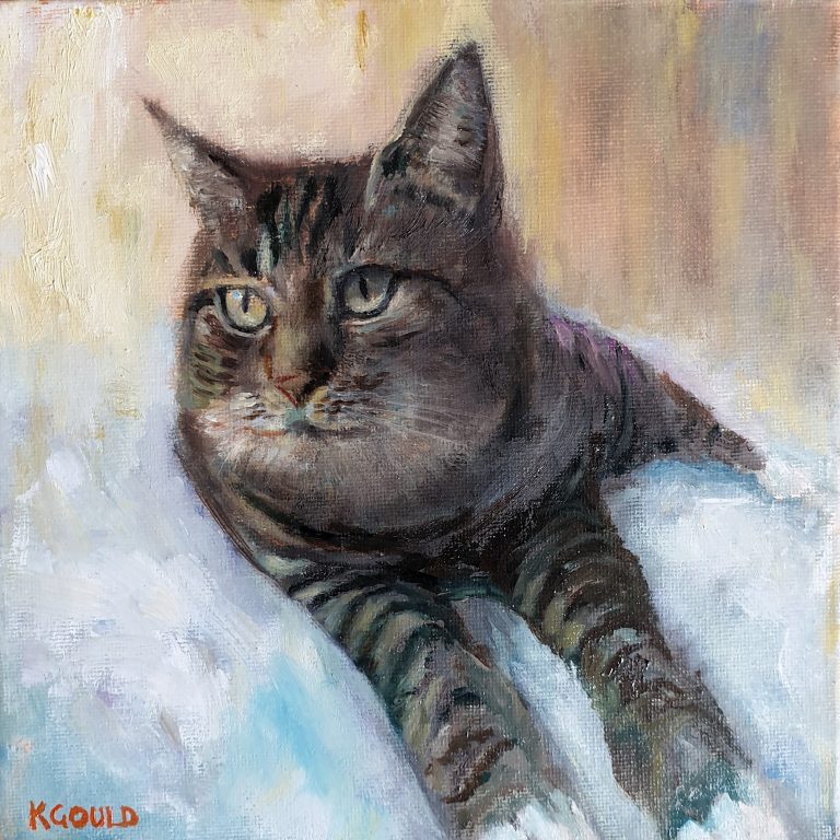 Oil portrait of a pet, painted from a photograph