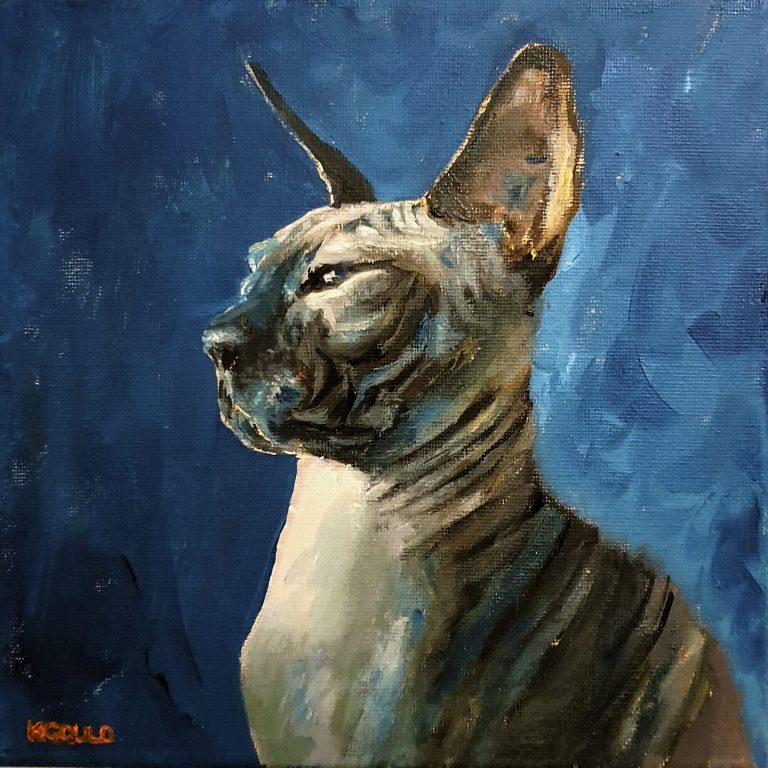 Oil portrait of a pet, painted from a photograph
